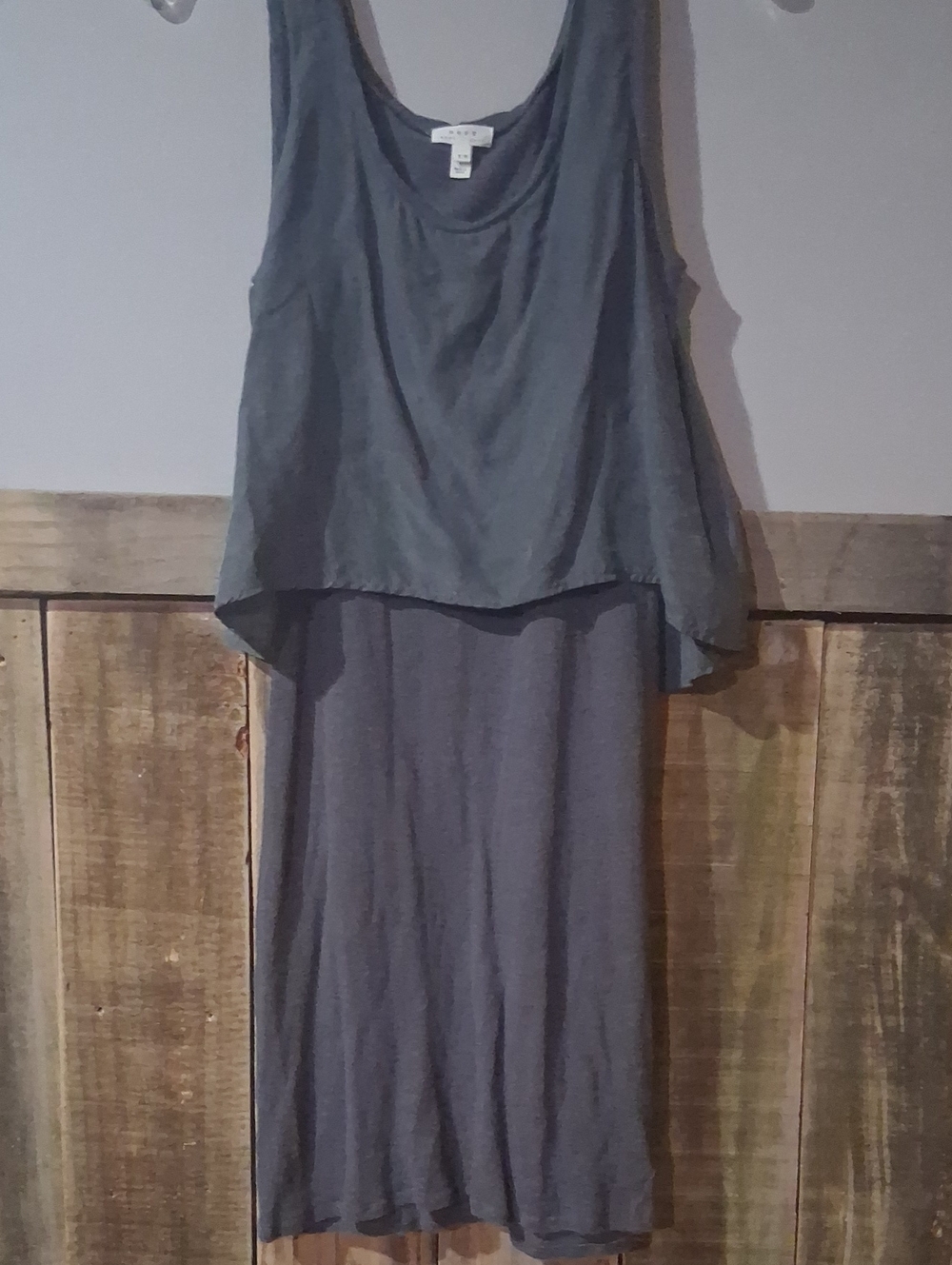 Soft Joie Charcoal Gray Layered Midi Dress 100% Silk